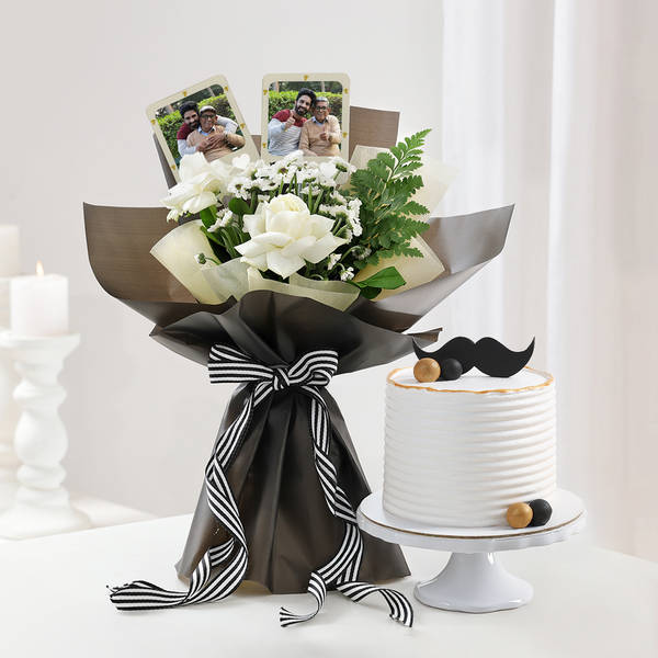 Personalized Father's Day Fridge Magnets Bouquet And Cake