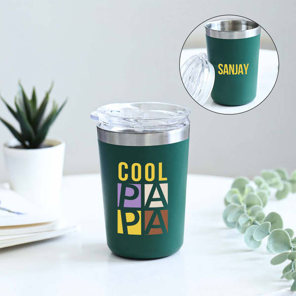 Personalized Father's Day Green Tumbler
