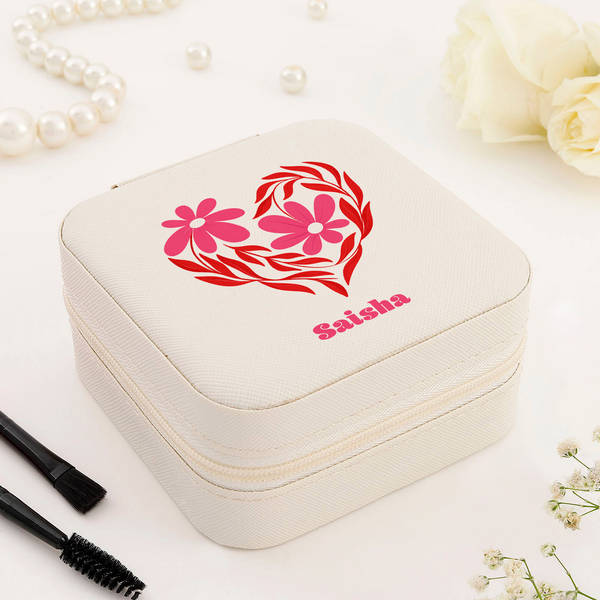 Personalized Floral Heart Jewellery Organizer For Valentine's Day