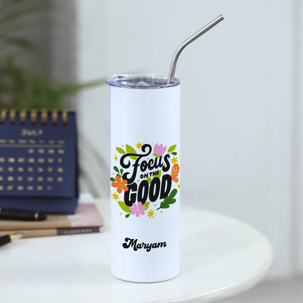 Personalized Focus On Good Valentine's Day Sipper