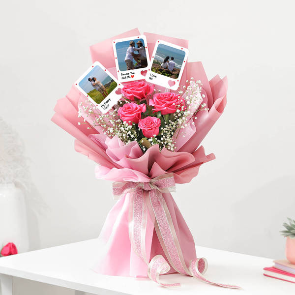 Personalized Fridge Magnets And Floral Bouquet