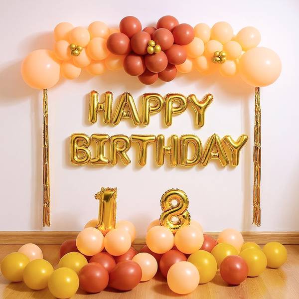 Personalized Glamorous Golden Birthday Balloons Decor