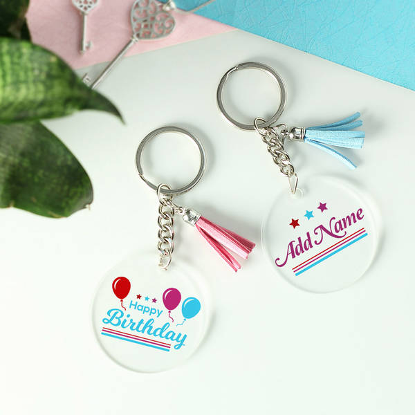 Personalized Happy Birthday Keychains (Set of 2)