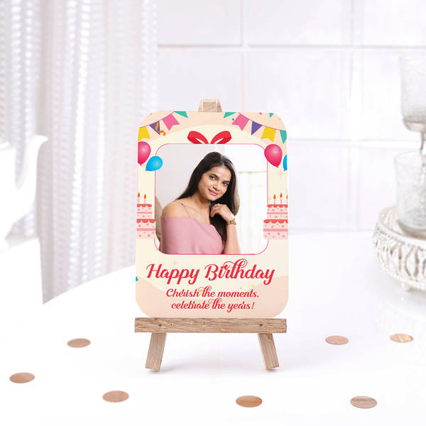 Personalized Happy Birthday Photo Frame With Stand