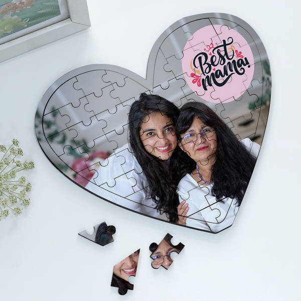 Personalized Heart Shaped Puzzle For Mom