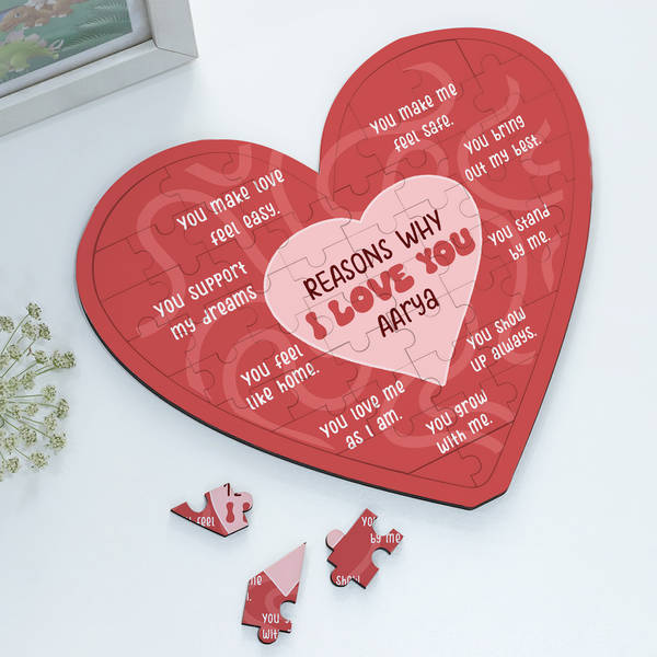 Personalized Heart-Shaped Puzzle - Reasons Why I Love You