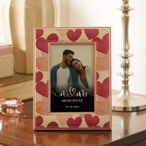 Personalized Heart-Themed Photo Frame For Couples