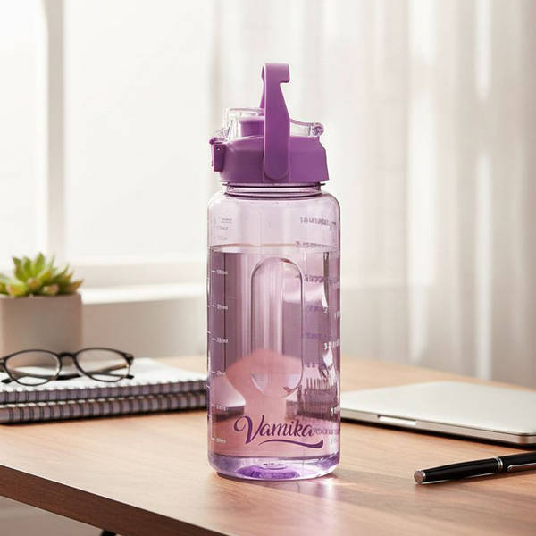 Personalized Hydration Tracking Lilac Water Bottle