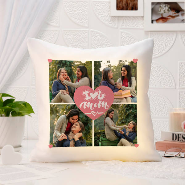 Personalized I Love You Mom LED Cushion