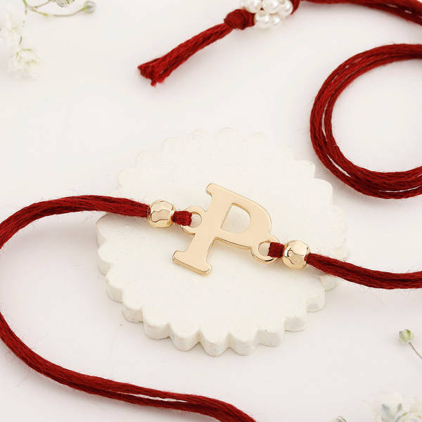 Personalized Initial Gold Rakhi