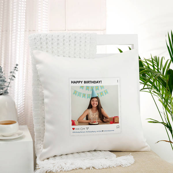 Personalized Instaglow Birthday Cushion