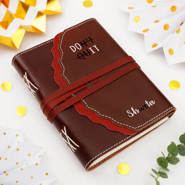 Personalized Journal in Dark Brown