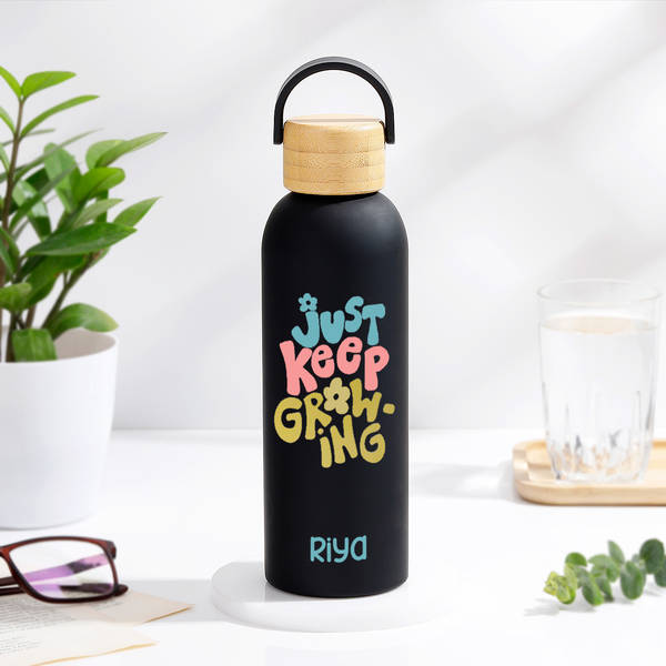 Personalized Just Keep Growing Water Bottle