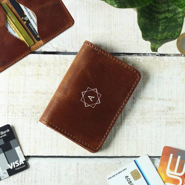 Personalized Leather Card Holder