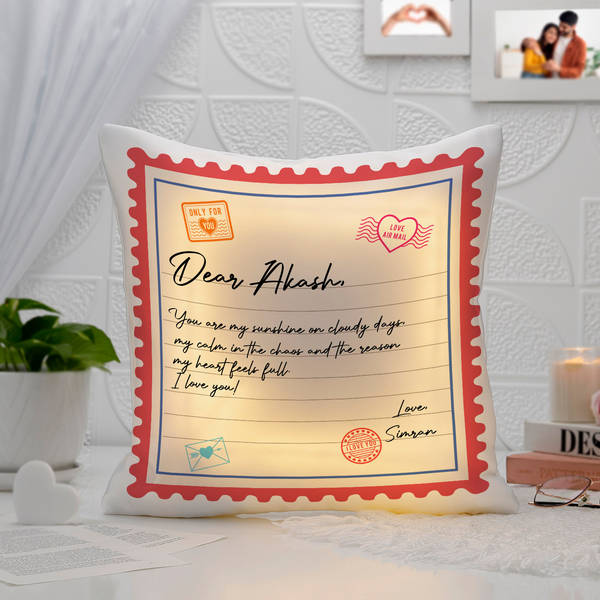 Personalized Letter Of Love LED Cushion