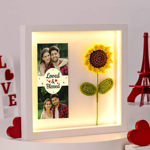 Personalized Loved And Blessed LED Photo Frame For Couples