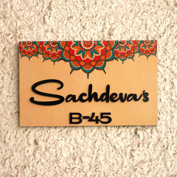 Personalized Mandala Art Nameplate