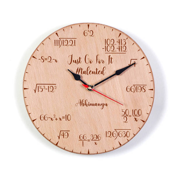 Personalized Math Lover Wooden Wall Clock