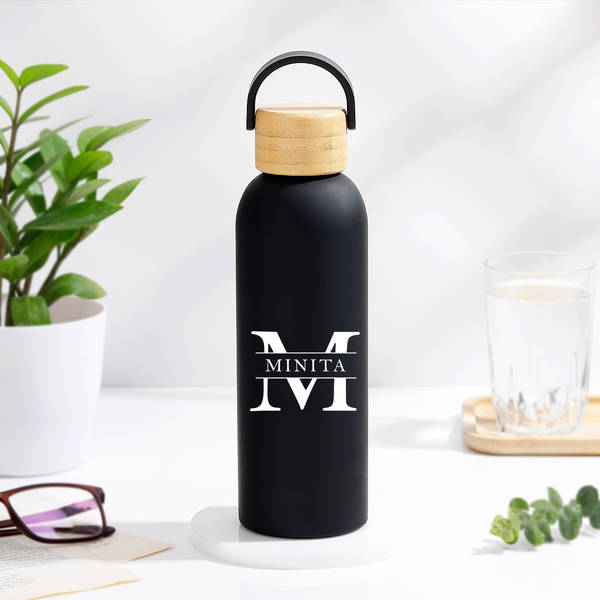 Personalized Matte Black Water Bottle