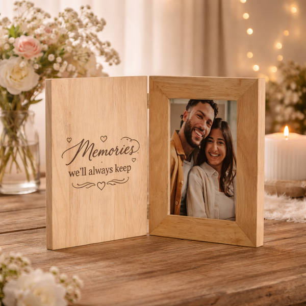 Personalized Memories We Keep Wooden Book Frame