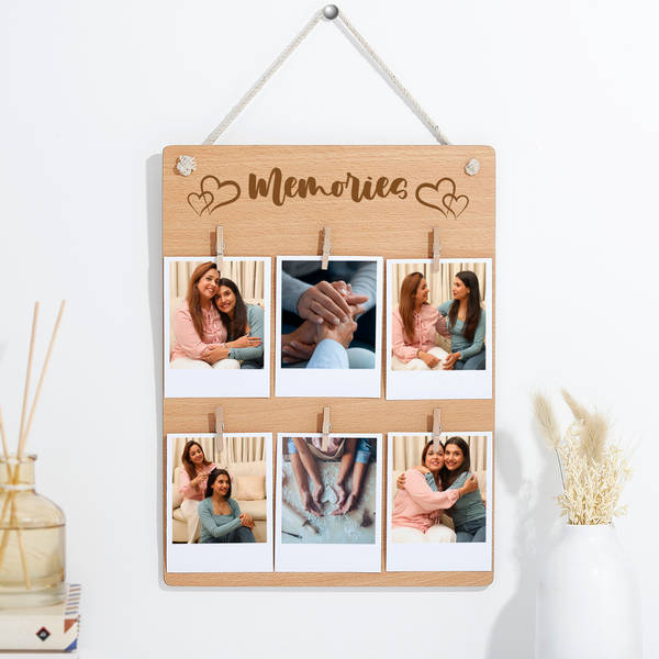 Personalized Memories Wooden Photo Board For Mom