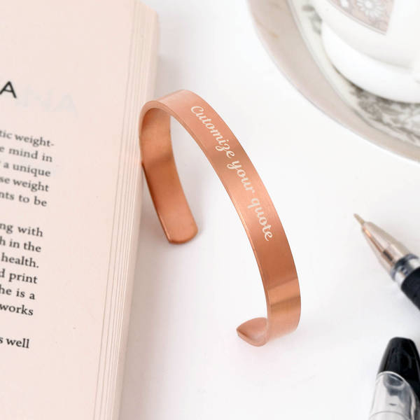 Personalized Men's Cuff Bracelet - Rose Gold