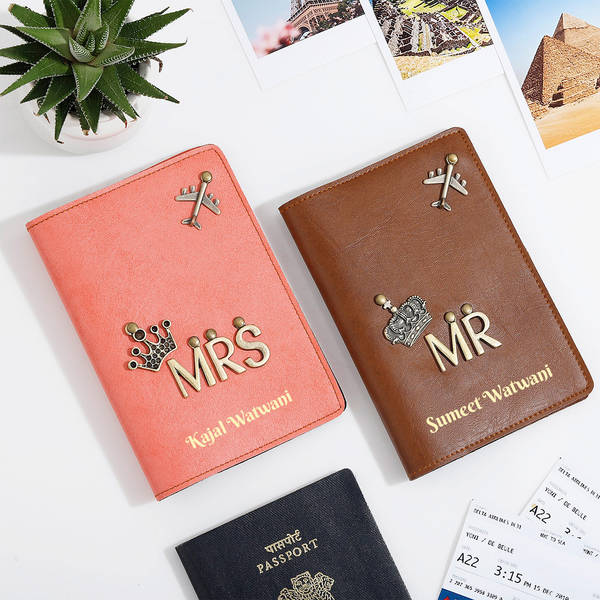 Personalized Mr. And Mrs. Passport Cover - Set Of 2