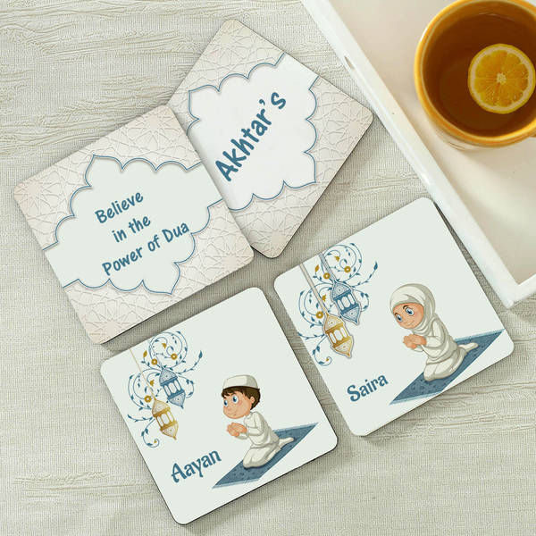 Personalized Muslim Dua Coaster Set of 4