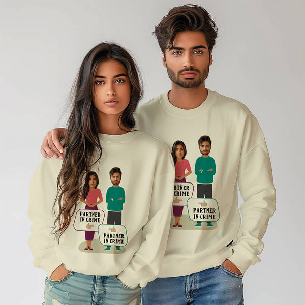 Personalized Partner In Crime Sweatshirts For Siblings - Off-White