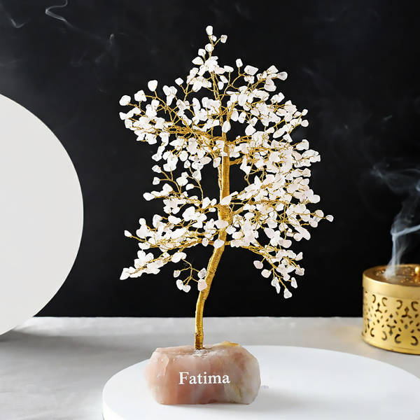 Personalized Rose Quartz Gemstone Tree For Peace - 500 Chips