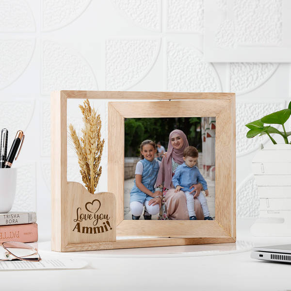 Personalized Rotating Mother's Day Wooden Photo Frame