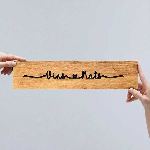 Personalized Sleek 3D Nameplate - Natural Oak