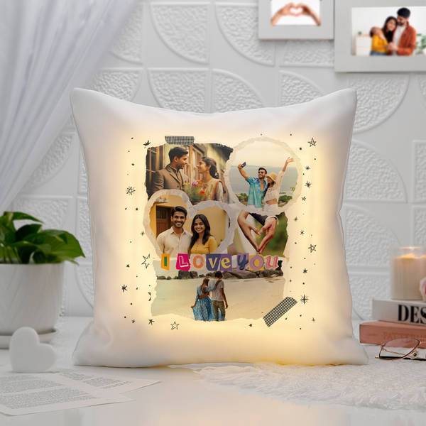 Personalized Starlit Love Couples LED Cushion