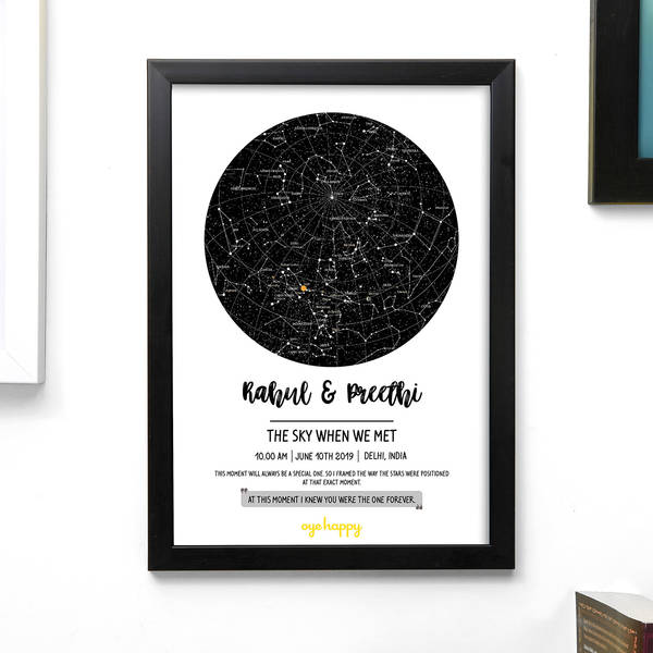 Personalized Stars Above Us Couples Photo Frame - Single Piece