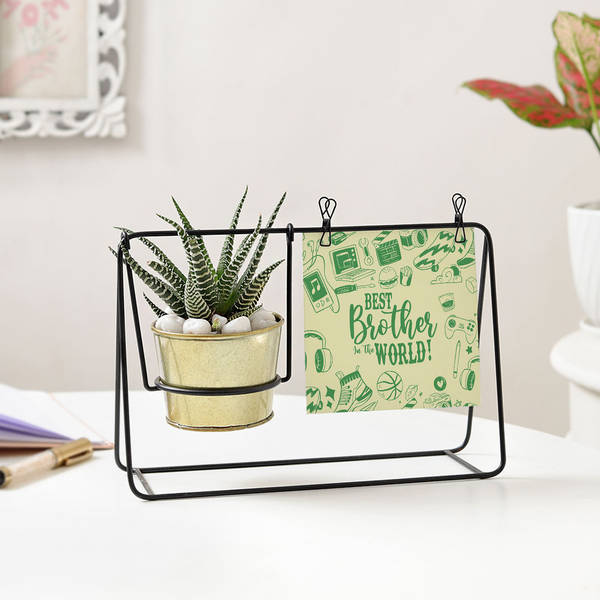 Personalized Swinging Metal Planter For Brother