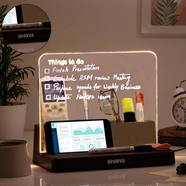 Personalized Taskmaster LED Lamp And Organizer