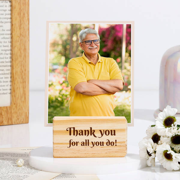 Personalized Thank You Dad Wooden Base Frame