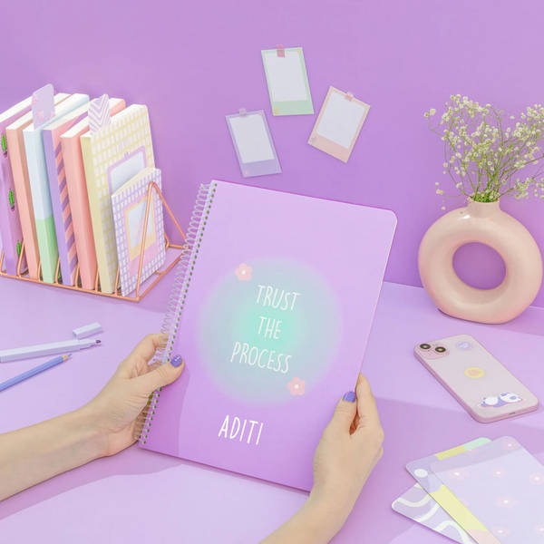 Personalized Trust The Process Purple Spiral Notebook