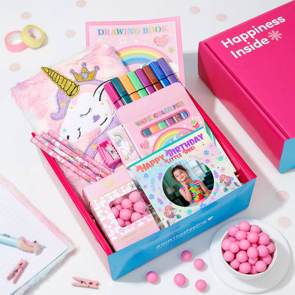 Personalized Unicorn Stationery Birthday Hamper