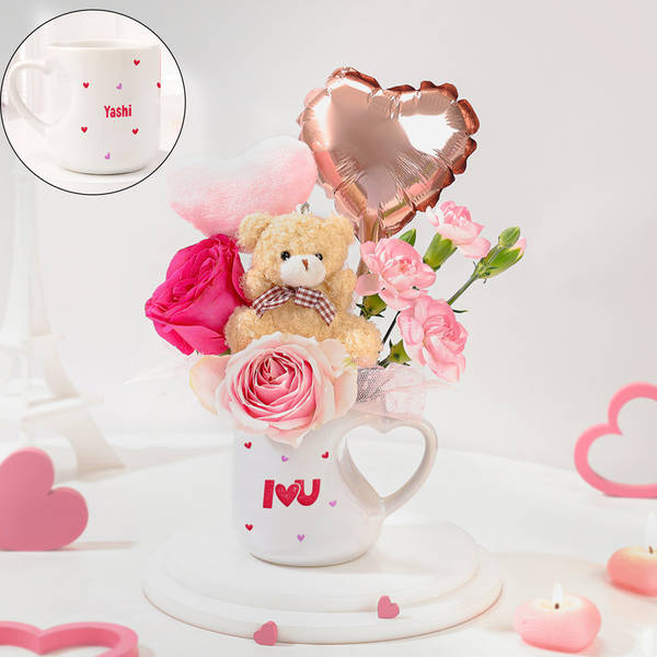 Personalized Valentine's Day Mug Arrangement