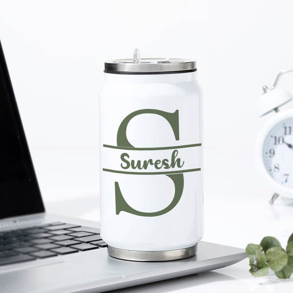 Personalized White Can Tumbler