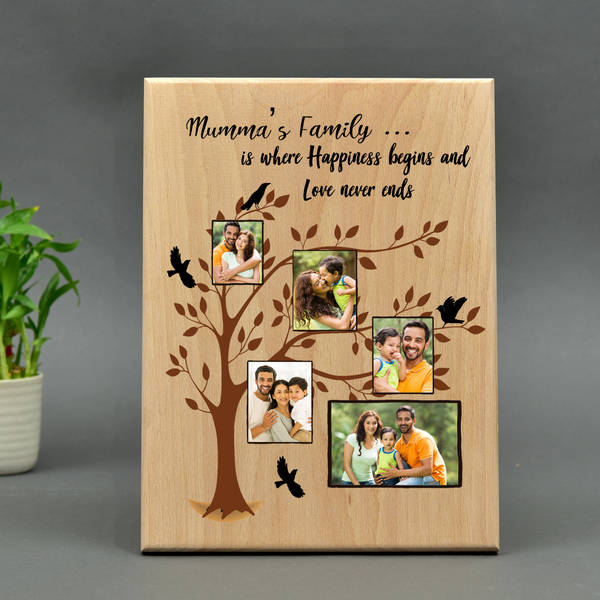 Personalized Wooden Photo Frame with Family Tree