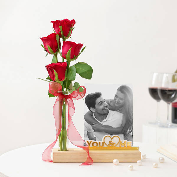 Personalized You And Me Photo Stand For Couple