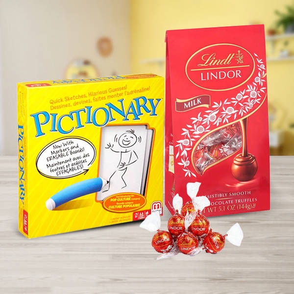 Pictionary Board Game and Lindor