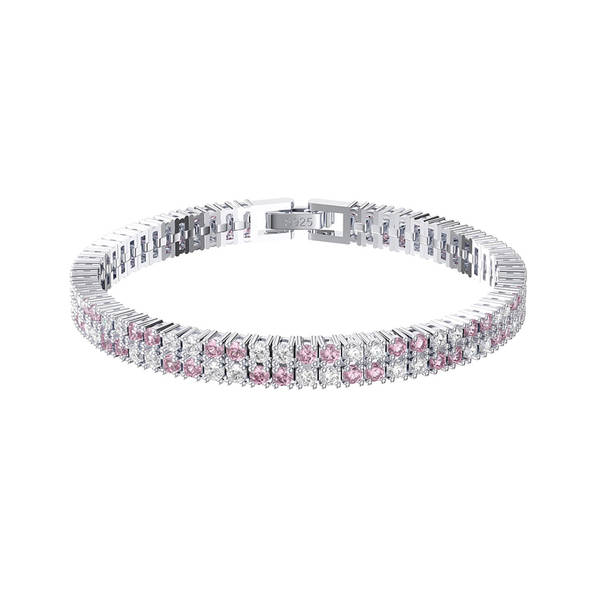 Pink And White CZ Tennis Bracelet