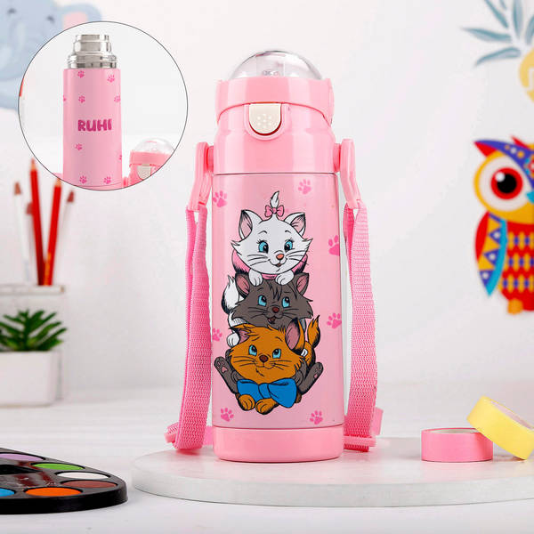 Pink Surprise Personalized Water Bottle For Kids