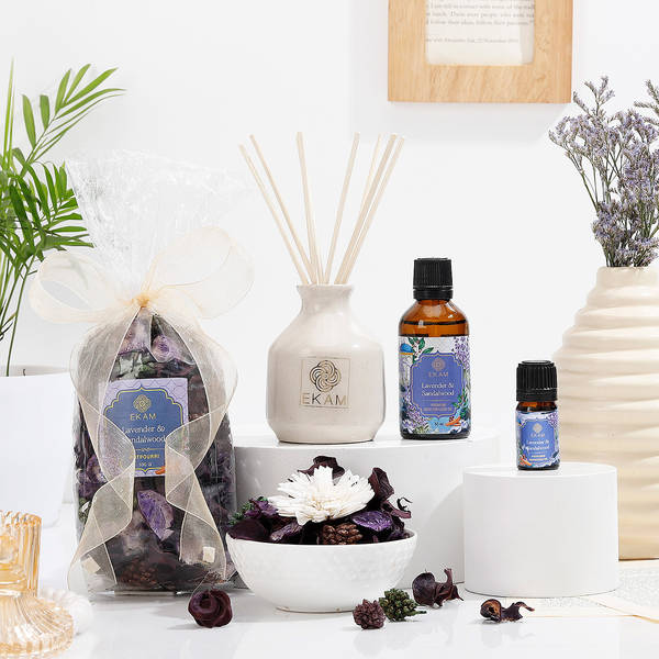 Pleasant Sandalwood Reed Diffuser And Potpourri Gift Set