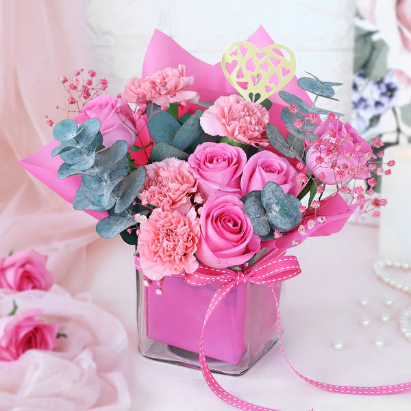 Pretty Pink Petals In Vase