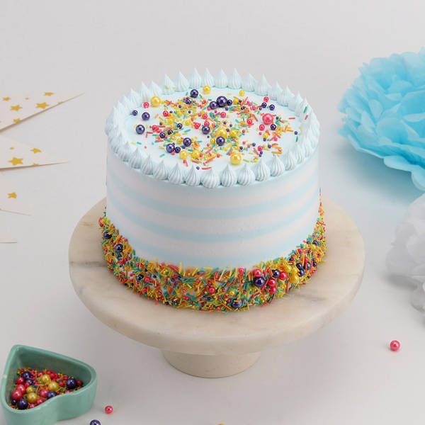 Pristine Cake with Sprinkles