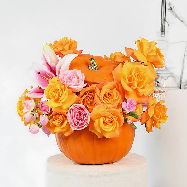 Pumpkin Bloom Halloween Floral Arrangement